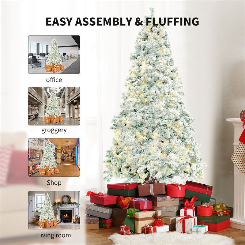 Premium Artificial Hinged Christmas Tree with Pre-Lit 350 Lights