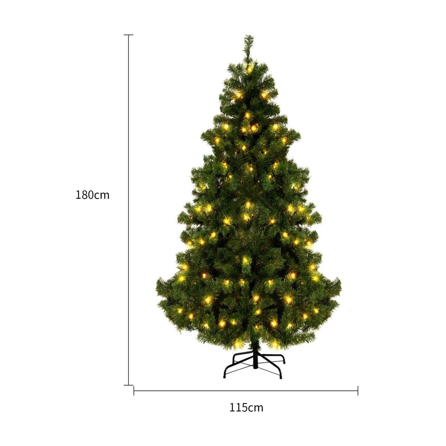 Premium Artificial Hinged Christmas Tree with Pre-Lit 350 Lights