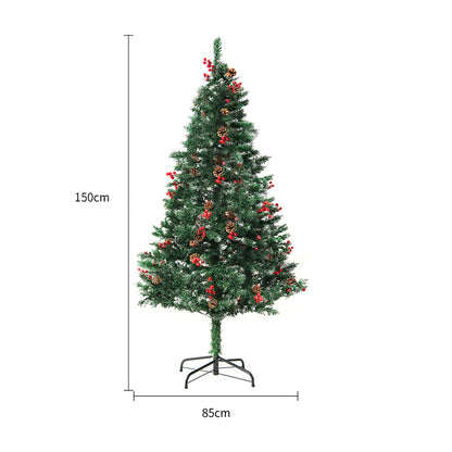 Premium Artificial Hinged Christmas Tree with Pre-Lit 350 Lights