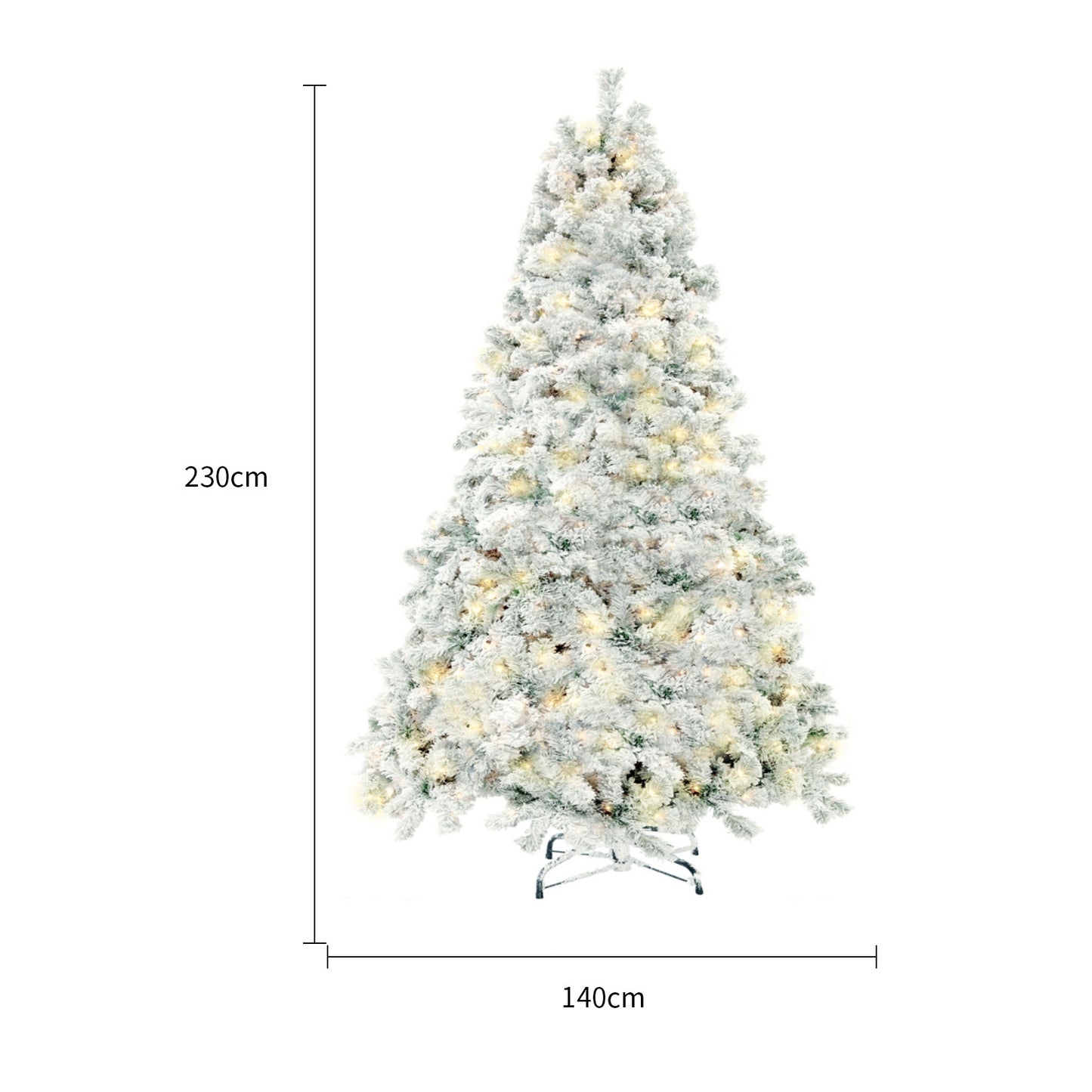 Premium Artificial Hinged Christmas Tree with Pre-Lit 350 Lights