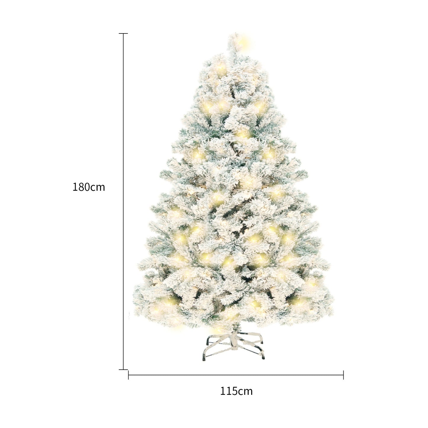 Premium Artificial Hinged Christmas Tree with Pre-Lit 350 Lights